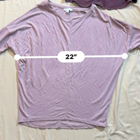 THREE Ophelia Roe Dolman Style 3/4 sleeve tops, SIZE SMALL, 1 black & 2 purple - Picture 5 of 13